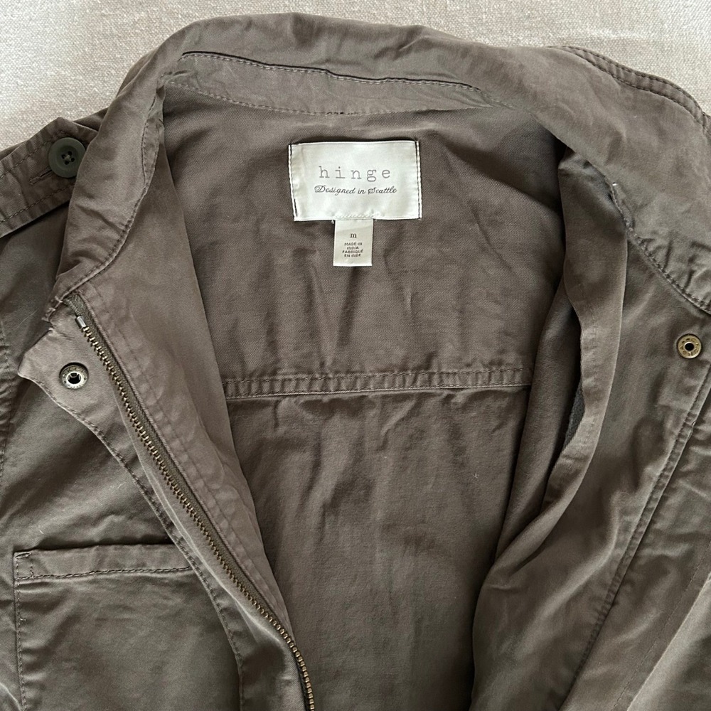 Hinge Utility Field Jacket Womens Medium Brown Cotton Twill Military Gorpcore - Picture 4 of 11